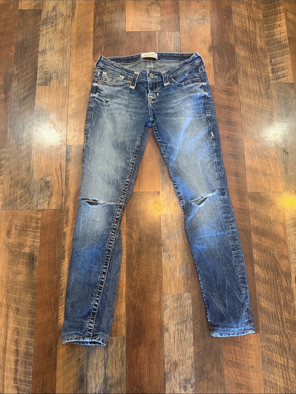 Blue Distressed Women's Skinny Jeans 25L (1250)